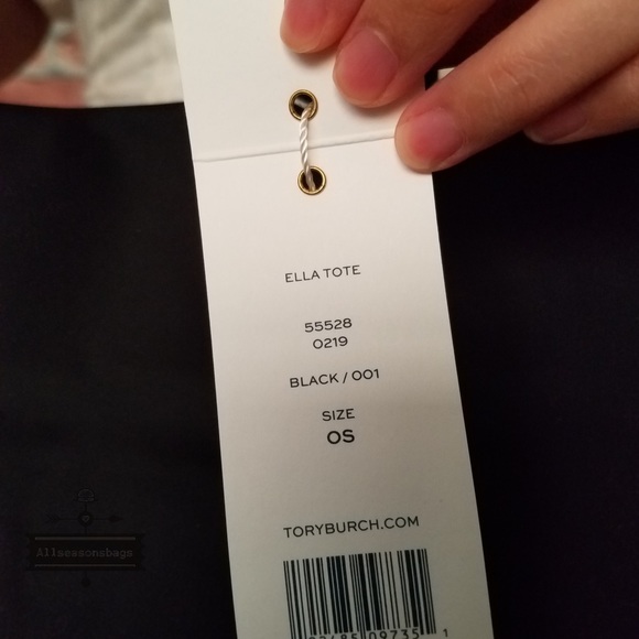 Tory Burch ella nylon tote black BAG LARGE new - Picture 7 of 10